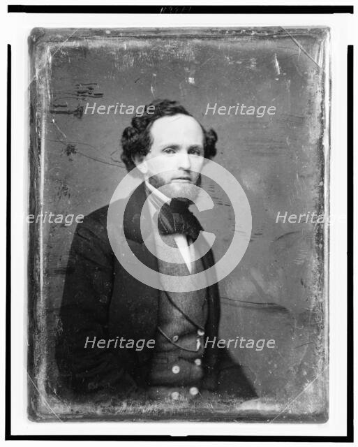 George Douglas Brewerton, half-length portrait, three-quarters to right..., between 1844 and 1860. Creator: Mathew Brady.