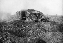 A tank in action on the Western Front, Somme, France, First World War, 1914-1918, (c1920). Artist: Unknown