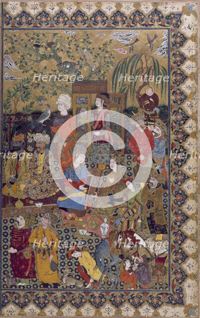 Single Leaf of Courtiers at a Reception of Shah `Abbas I, mid 11th century AH/AD 17th century. Creator: Unknown.