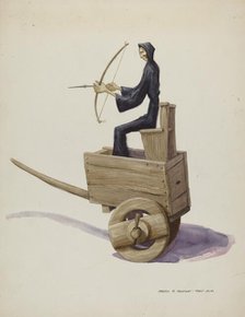 El Muerto Death Figure and Cart, c. 1937. Creator: Majel G. Claflin.