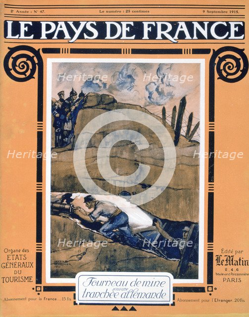 Front cover of Le Pays de France, 9 September 1915. Artist: Unknown