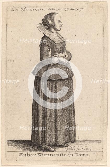 Mulier Wiennensis in Domo, 1649. Creator: Wenceslaus Hollar.