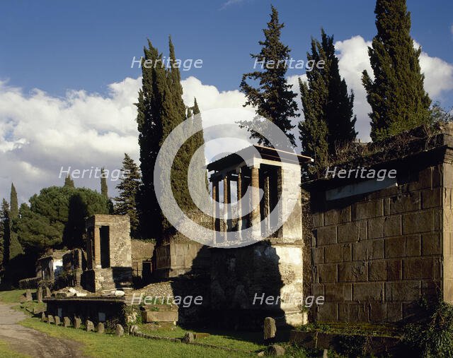 Necropolis of Porta Nocera, Pompeii, Italy, 2002. Creator: LTL.