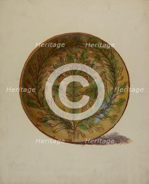 Pa. German Plate, 1937. Creator: Eugene Shellady.