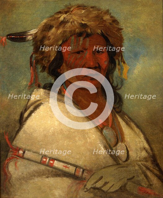 Great Hero, a chief, 1845. Creator: George Catlin.