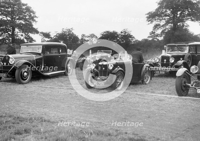 Cars taking part in the Bugatti Owners Club gymkhana, 5 July 1931. Artist: Bill Brunell.