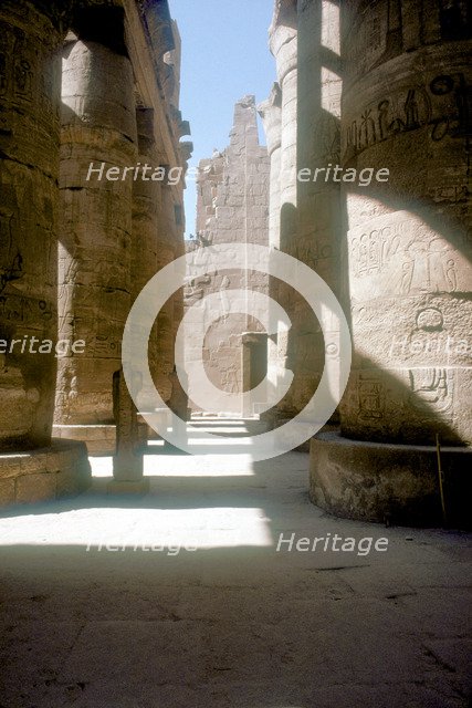 Pillars in the Great Hypostyle Hall, Temple of Amun, Karnak, Egypt, 14th-13th century BC. Artist: Unknown