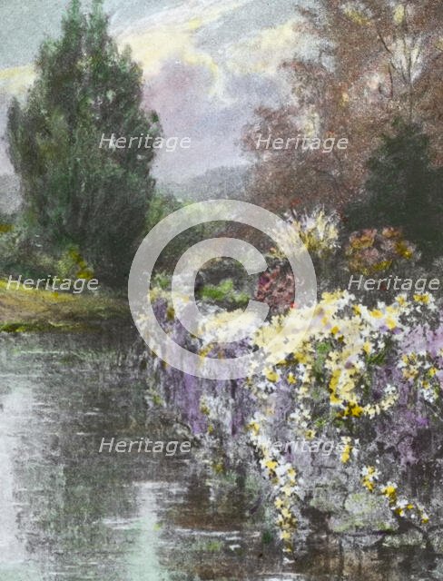 Reproduction of an illustration, painting of a river bank, c1920. Creator: Frances Benjamin Johnston.