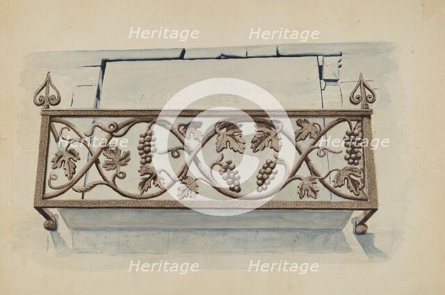 Cast Iron Railing, c. 1936. Creator: Lucien Verbeke.