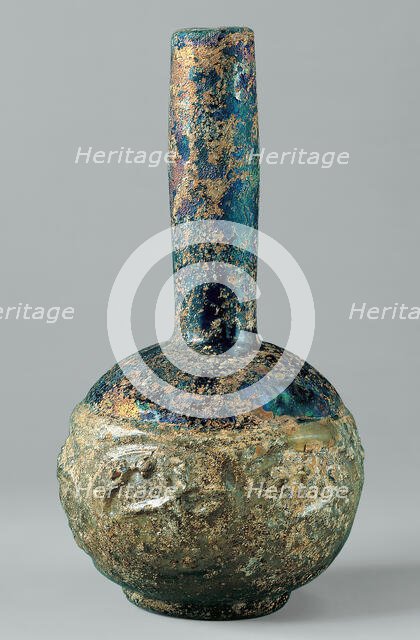 Bottle with Molded Designs of Animals, Iraq or Syria, 9th-10th century. Creator: Unknown.