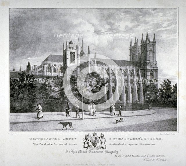 Westminster Abbey and St Margaret's Church, London, 1830.                   Artist: Dean and Munday