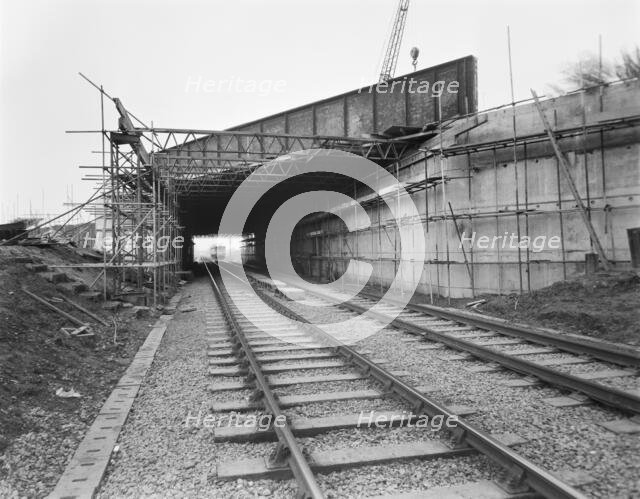 M6 Motorway, Acton Trussell and Bednall, South Staffordshire, Staffordshire, 13/04/1961. Creator: John Laing plc.