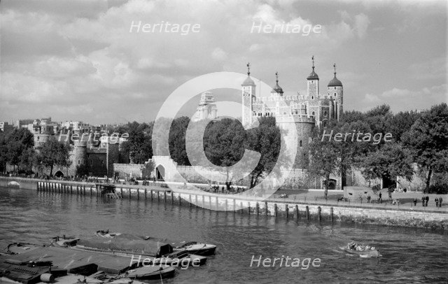 The Tower of London from Tower Bridge, London, c1945-c1965. Artist: SW Rawlings