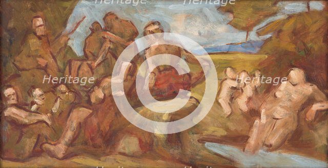 Sketch of Composition with Bathing People, 1910-1930. Creator: Milan Thomka Mitrovsky.