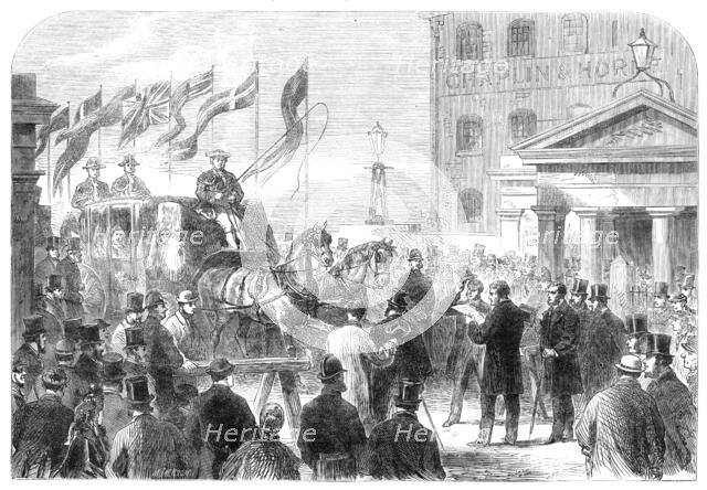 Opening of Southwark Bridge toll free, 1864. Creator: Mason Jackson.