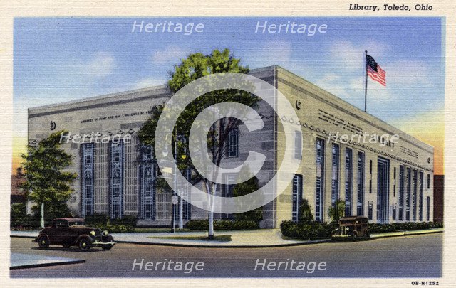 Exterior view of the Library, Toledo, Ohio, USA, 1940. Artist: Unknown