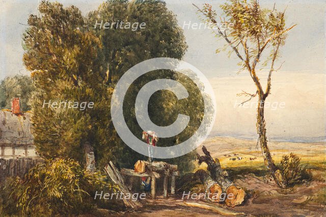 The Saw Pit, 1832-38. Creator: David Cox the Elder.