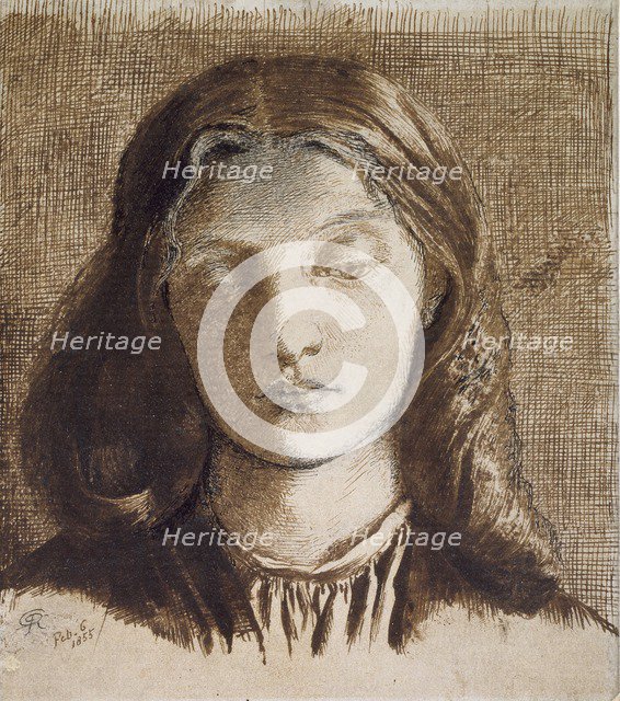 Elizabeth Siddal, 1855. Artist: Dante Gabriel Rossetti.