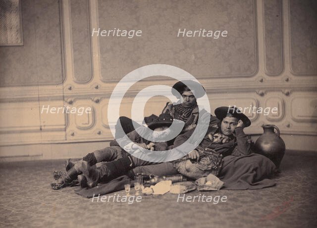 Hirten / Pifferari mit Brotzeit, ca. 1864. Creator: Jacob Wothly.