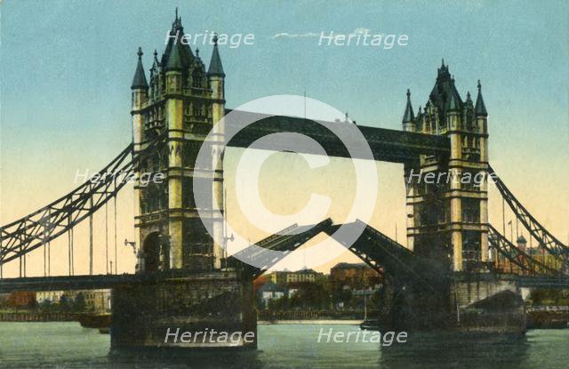 Tower Bridge, London, c1910.  Creator: Unknown.