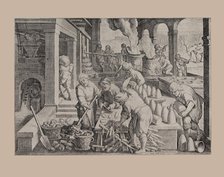 The first sugar refinery in Antwerp, Early 17th century. Creator: Galle, Theodor (1571-1633).