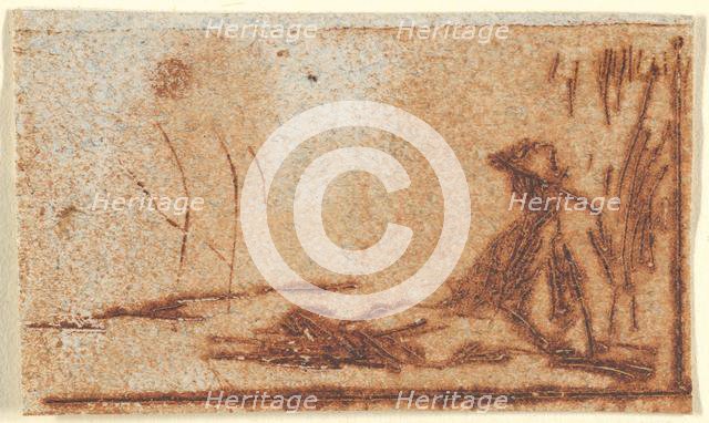 Seated Peasant, 1830-75. Creator: Jean Francois Millet.