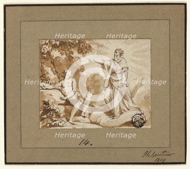 God Reprimanding Eve, n.d. Creators: Joseph Barthélémy Le Bouteux, Hubert Francois Gravelot.