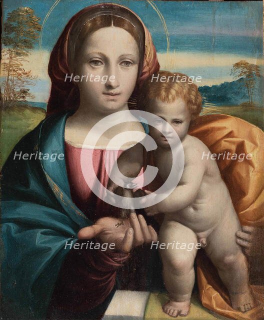 Madonna and child with a little bird, c1517. Creator: Garofalo; Benvenuto Tisi da (1481-1559).