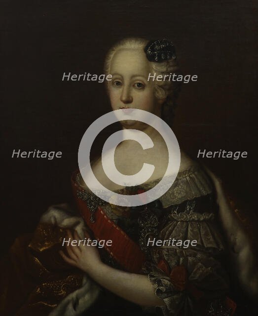 Portrait of Johanna-Elizabeth, Electress of Anhalt-Zerbst (1712-1760), Second Half of the 18th cen. Creator: Anonymous.