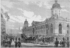 Royal procession passing Smithfield Market, City of London, 6th November 1869.                       Artist: Anon