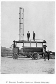 Mobile radio station used by Marconi, 1900. Artist: Unknown