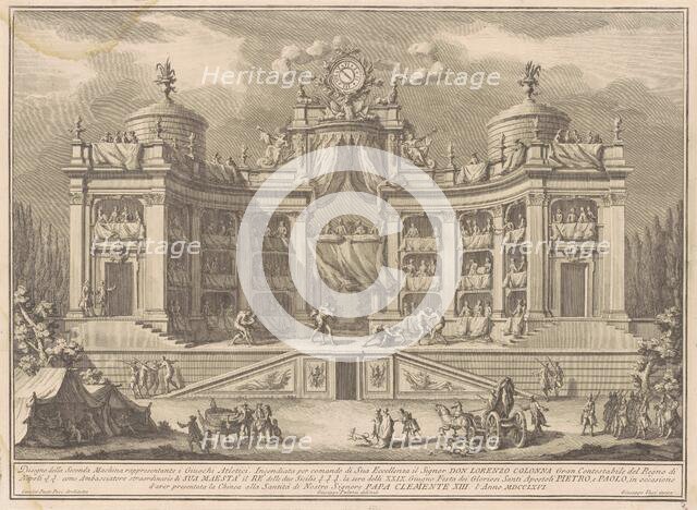 The Seconda Macchina for the Chinea of 1766: A Theater for Athletic Games, 1766. Creator: Giuseppe Vasi.