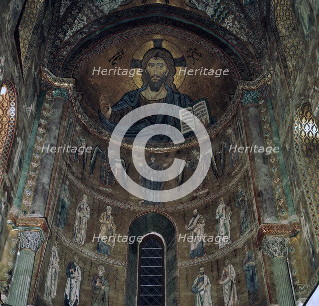 The Pantocrator Mosaic in Cefalo Cathedral, 12th century. Artist: Unknown
