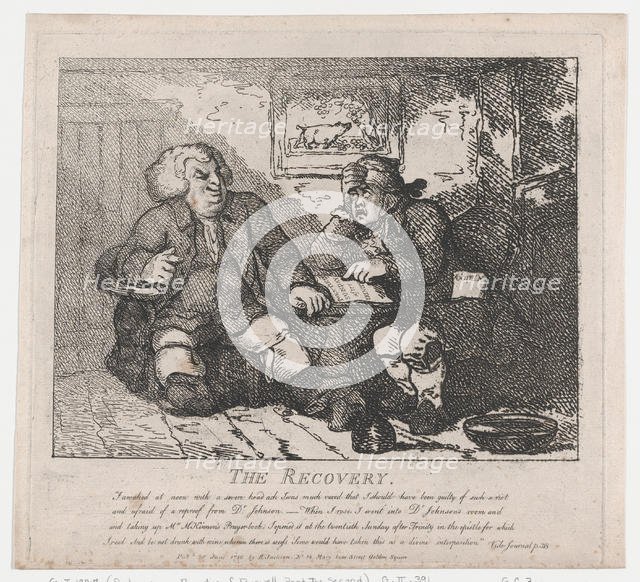 The Recovery (Picturesque Beauties of Boswell, Part the Second), June 20, 1786., June 20, 1786. Creator: Thomas Rowlandson.