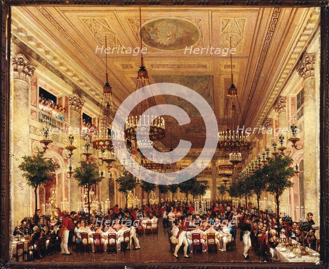 Banquet on the occasion of the marriage of Leopold I of Belgium Princess Louise of Orleans, c1832. Creator: Unknown.