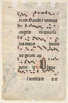 Leaf from an Antiphonary: Text (verso), c. 1480. Creator: Unknown.