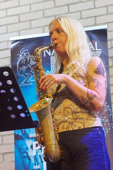 Jemima Whyte, International Women’s Day, NJA Fundraiser, Baptist Church, Loughton, Essex, 2025. Creator: Brian O'Connor.