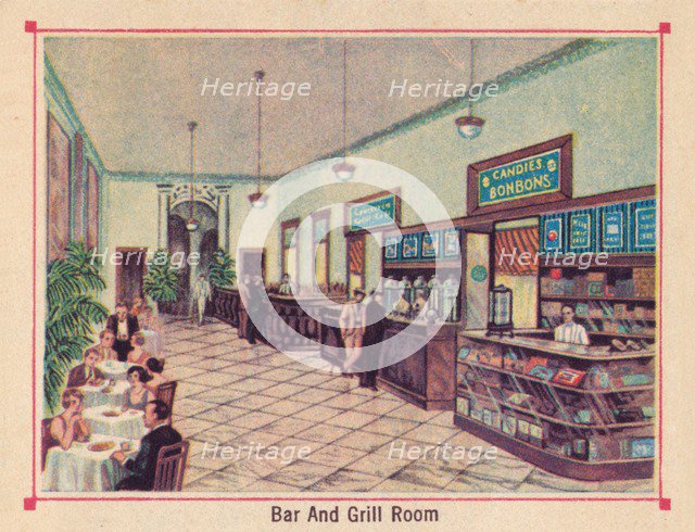 'Bar and Grill Room - Hotel Florida - Havana - Cuba', c1910. Artist: Unknown.