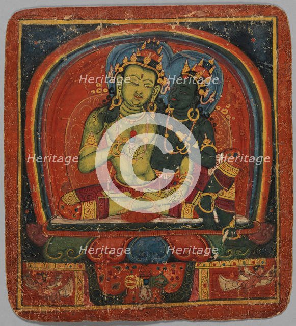 Initiation Card (Tsakalis): Amoghasiddhi, early 15th century. Creator: Unknown.