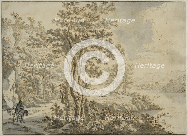 Italian landscape with a road along the river bank. Creator: Jan Dirksz Both.