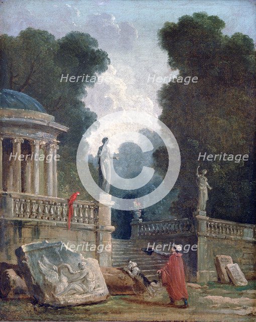 'The Beggar and the Parrot', c1750-1808. Artist: Robert Hubert