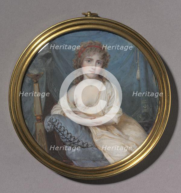 Portrait of a Woman Reclining on a Sofa, c. 1804. Creator: Jean-Antoine Laurent (French, 1763-1832).