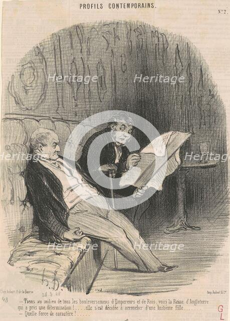 Tiens au milieu de ...bouleversemens ..., 19th century. Creator: Honore Daumier.