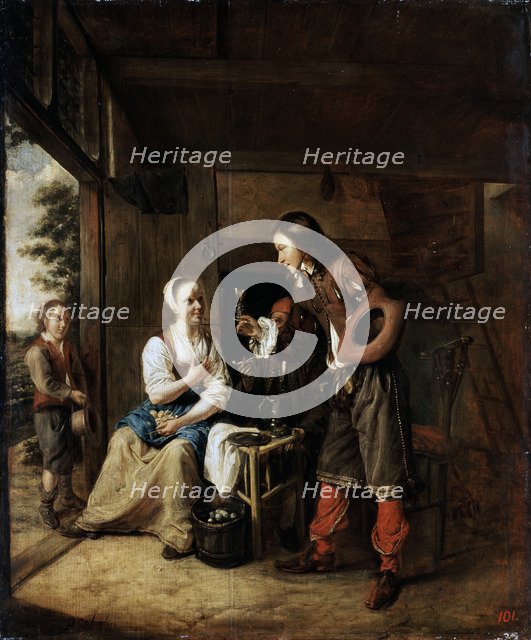 'Warrior and Servant', 1653.  Artist: Pieter de Hooch