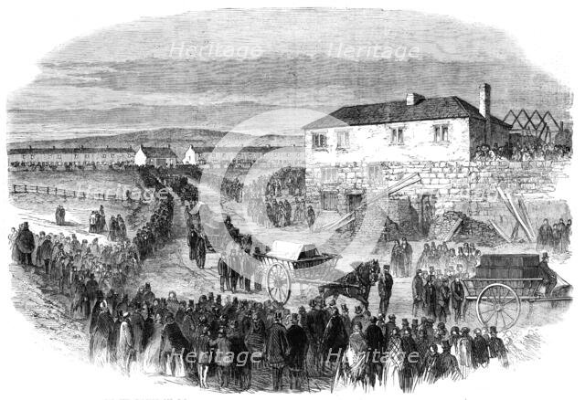 The New Hartley Pit Calamity: the funeral procession leaving Colliery Row for Earsdon..., 1862. Creator: Unknown.