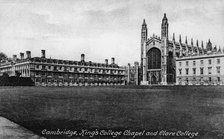 King's College Chapel and Clare College, Cambridge, Cambridgeshire, late 19th century.Artist: Francis Frith & Co