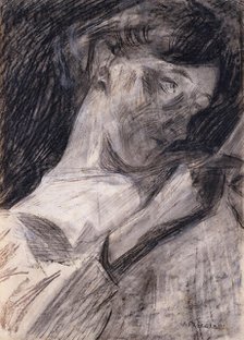 Young Woman Reading (Ines), 1909-10. Creator: Umberto Boccioni.