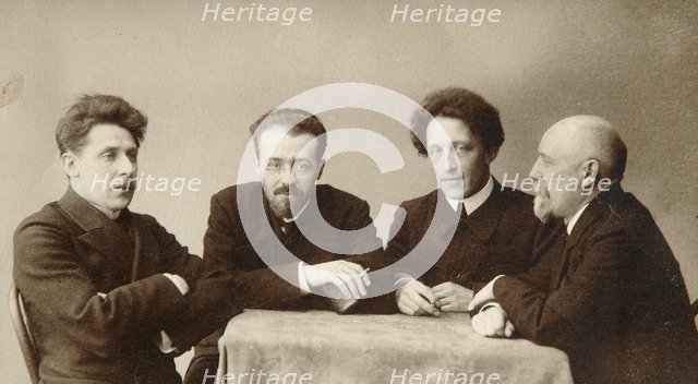 Four Russian poets, early 20th century.  Artist: Dmitri Spiridonovich Zdobnov