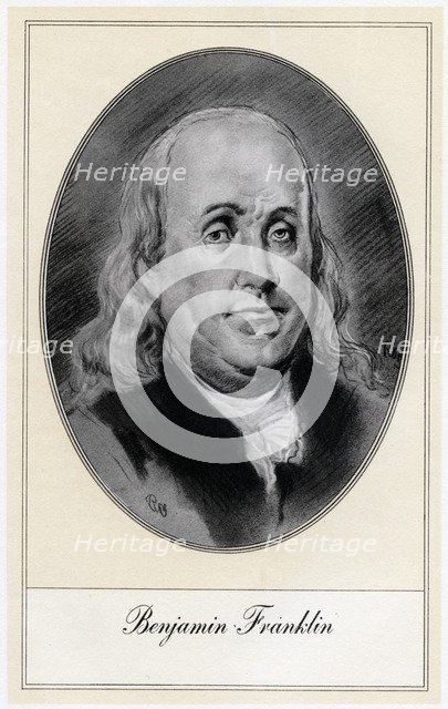 Benjamin Franklin, political figure and statesmen of the United States, (early 20th century). Artist: Gordon Ross