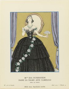 Mme Ida Rubinstein dans "La Dame aux Camélias", Gazette du Bon Ton , 1923. Creator: Barbier, George (1882-1932).